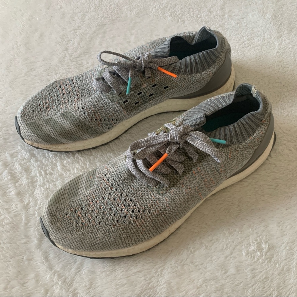 Men’s 10.5 ADIDAS UltraBoost Uncaged Clear Grey Knit Lace Up Performance Sneaker